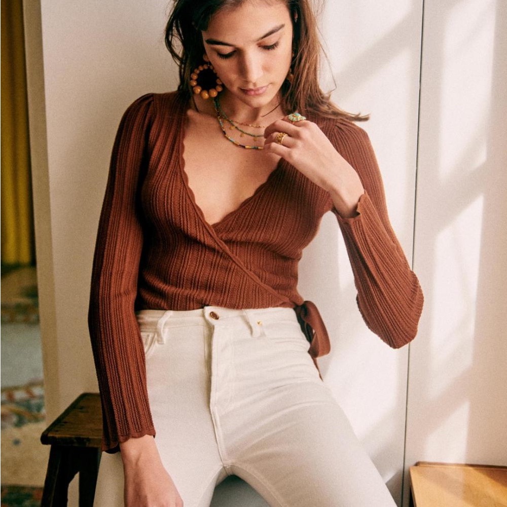 Sezane Solweig Jumper in Hazelnut